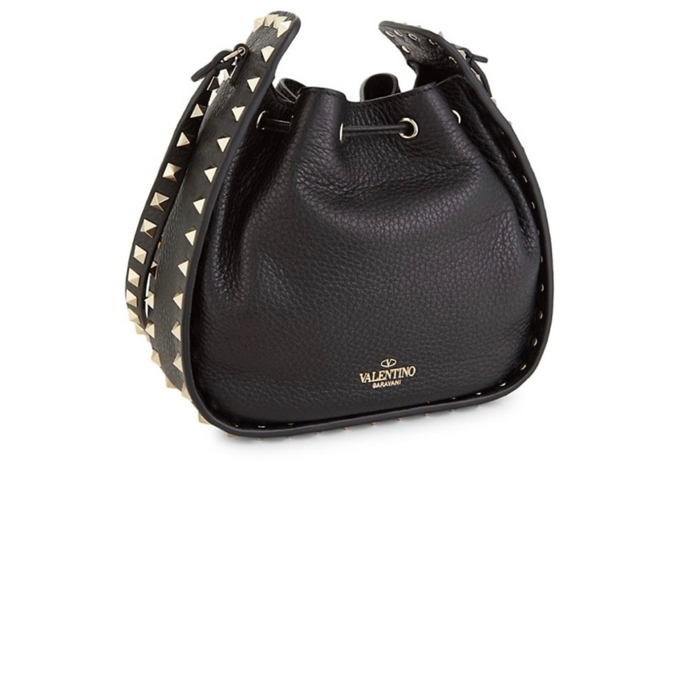 Black Rockstud Valentino Garavani bucket crossbody